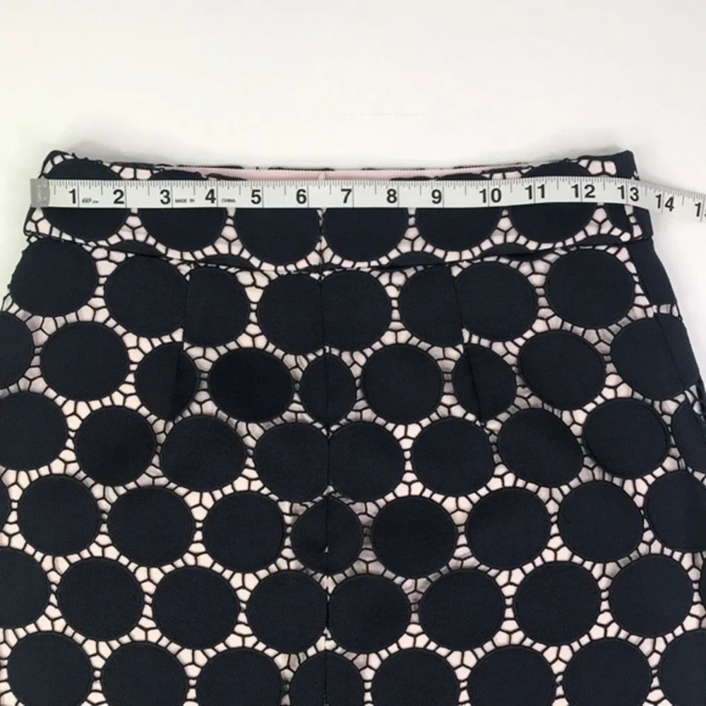 KATE SPADE Navy Pink Lace Pencil Skirt sz 0 - Picture 9 of 10